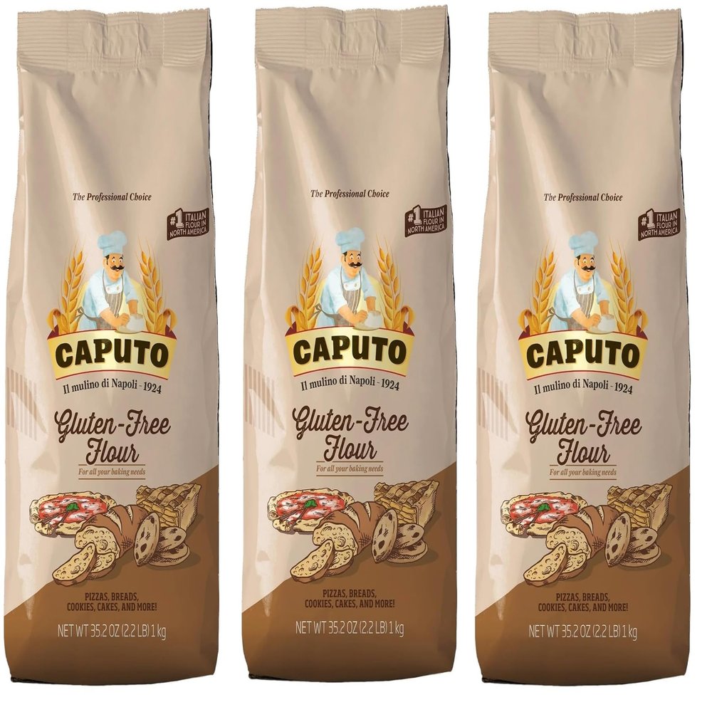 Antimo Caputo Gluten Free Pizza Flour 2.2lb - All Natural Multi Purpose Flour & Starch Blend for Baking Pizza, Bread, & Pasta (3 Pack)
