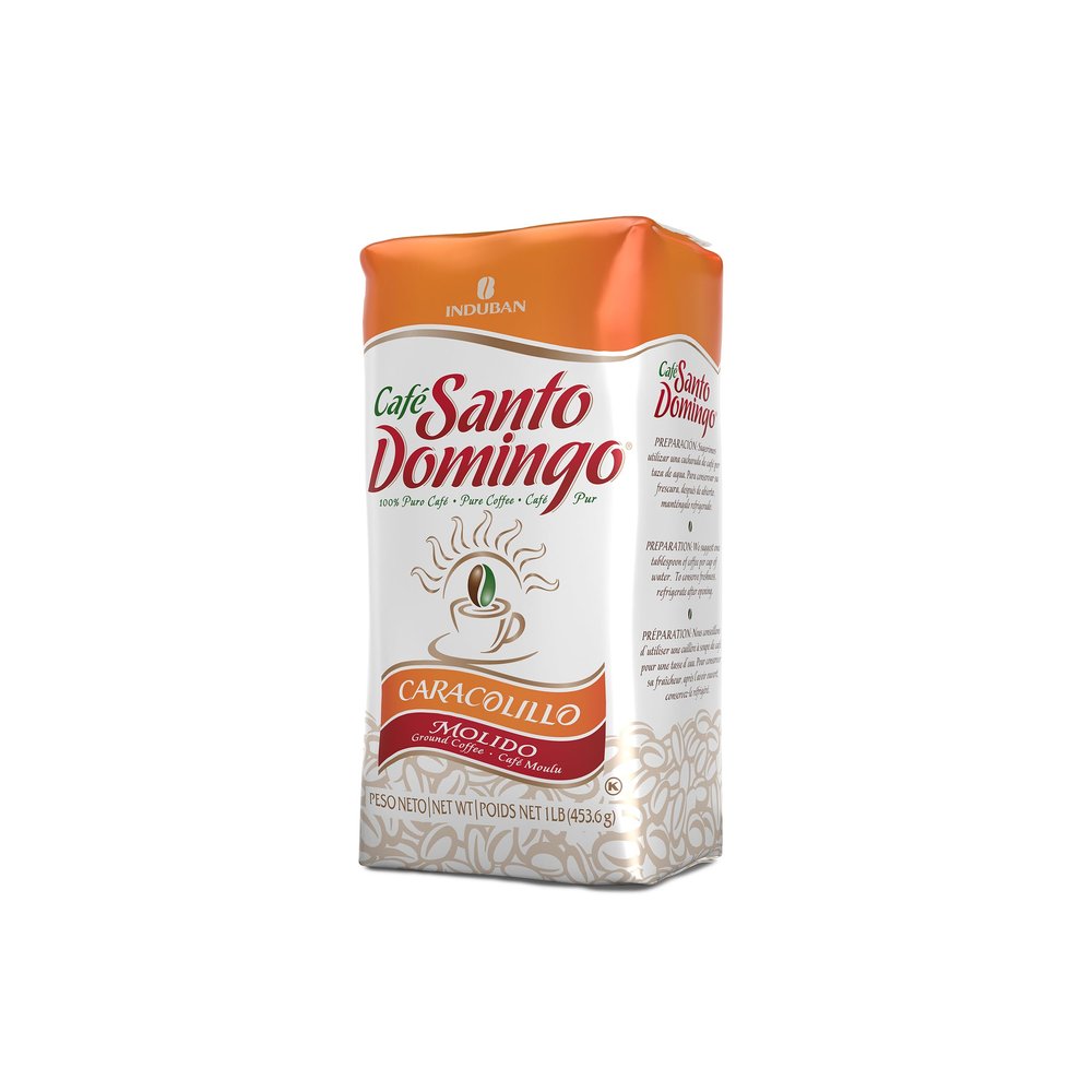 Caf Santo Domingo Caracolillo, 16 oz Bag, Ground Peaberry Coffee, Medium Roast - Product from the Dominican Republic (Pack of 1)