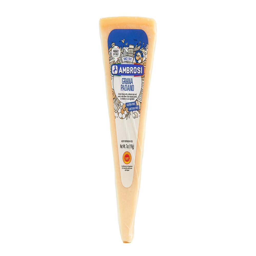 Ambrosi Grana Padano over 11m Wedge (Gluten Free, Lactose Free) -- PACK OF 6 -- LACTOSE FREE