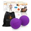 5BILLION FITNESS Peanut Massage Ball,Double Lacrosse Ball and Mobility Massage Ball for Physical Therapy - Deep Tissue Massage Tool for Myofascial Release, Muscle Relaxer, Acupoint Massage (Purple) view 2