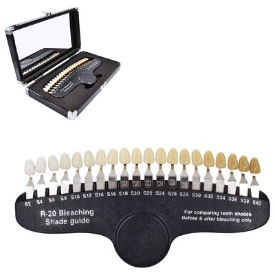 Professional 3D R-20 Dental Tooth Teeth Whitening Shade Guide for Dentist Tracking Teeth Whitening Course, Tooth Shade Guide with 20 Colors