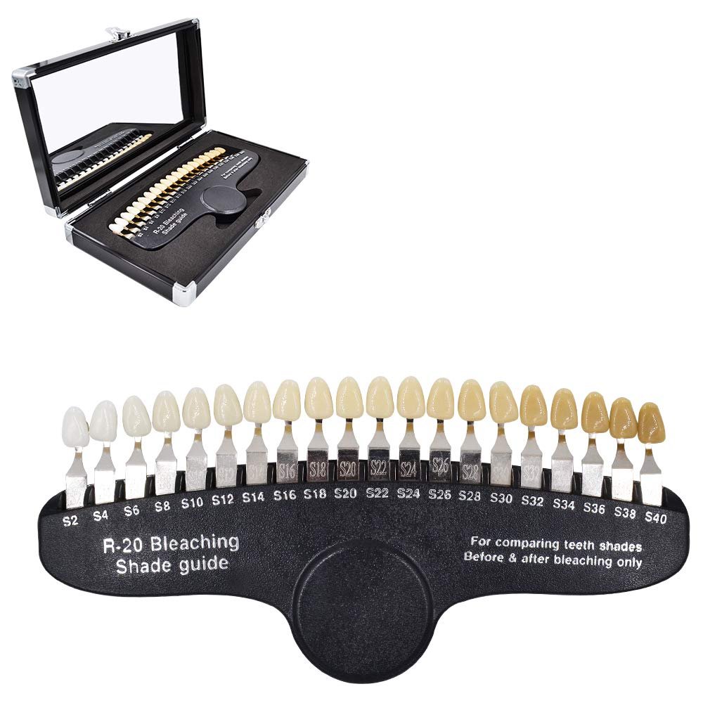 Professional 3D R-20 Dental Tooth Teeth Whitening Shade Guide for Dentist Tracking Teeth Whitening Course, Tooth Shade Guide with 20 Colors