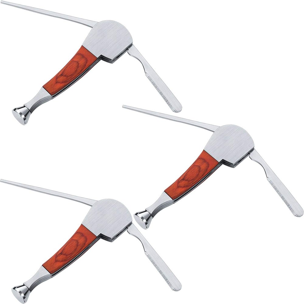 3 Packs 3-in-1 Cleaner Tamper Tool Stainless Steel Reamers Tamper Scraper Nozzle Cleaner Tool Set