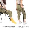 35" Long Dressing Stick with Shoe Horn with Sock Removal Tool, Adjustable Extended Dressing Aids for Shoes, Socks, Shirts and Pants view 4
