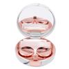 Honbay Fashion Marble Contact Lens Case Portable Contact Lens Box Kit with Mirror (Round) (Rose Gold) view 2