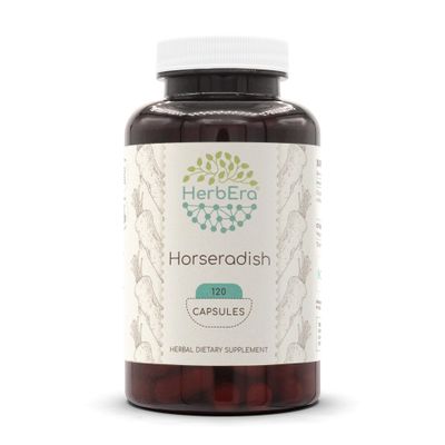 HerbEra Horseradish 120 Capsules, 500 mg, Horseradish (Armoracia rusticana) Dried Root (120 Capsules)