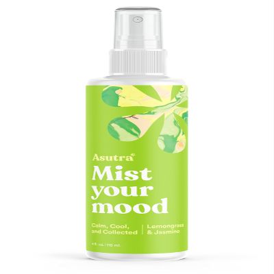ASUTRA Multi-Use Essential Oil Aromatherapy Spray (Lemongrass & Jasmine), 4 fl oz Mist for Face, Body, Rooms & Linens Car, Fabric, and Bathroom Freshener