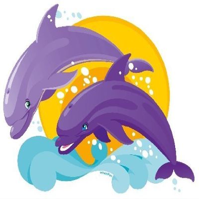 12 -Fun Loving Dolphins Edible Cupcake Toppers