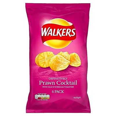 Walkers Prawn Cocktail Flavour Crisps Multipack 6 x 25g by Walkers