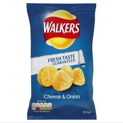 Walkers Crisps - Traditional British Bags of Walkers in Various Flavours- 24 x 32.5g (Cheese & Onion) by N/A