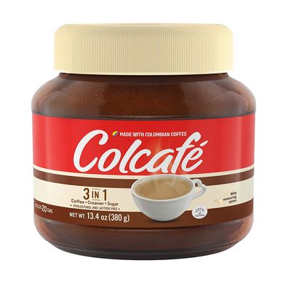 Colcafe Todo En 1 (3 in 1 Coffee/sugar/creamer) Cholesterol and Lactose Free 13.4oz (Single Bottle) Product of Colombia by Colcafe