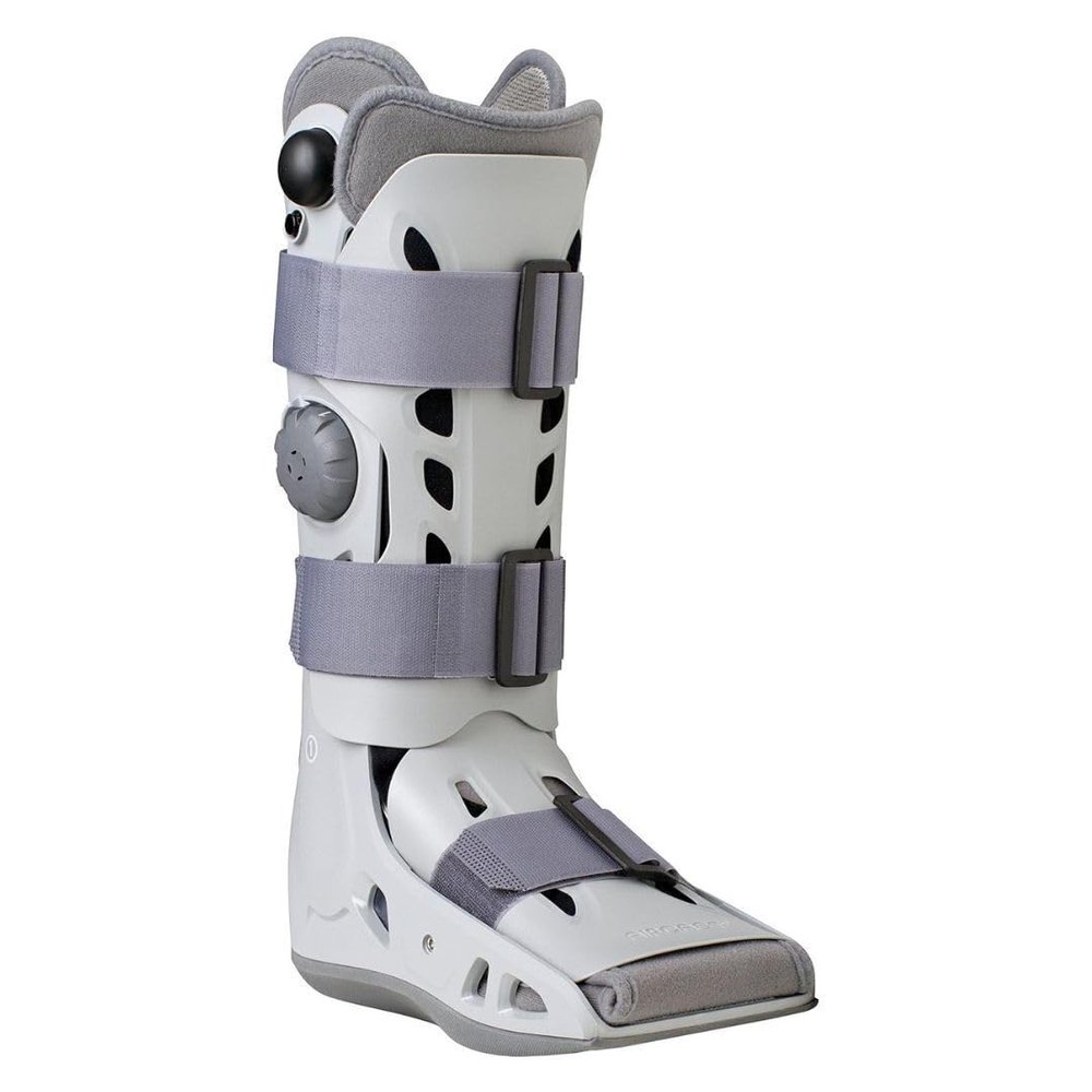 Aircast AirSelect Elite Universal Fit Walker Brace and Walking Boot with Overlapping Duplex Air Cells Lining (Large, Gray)