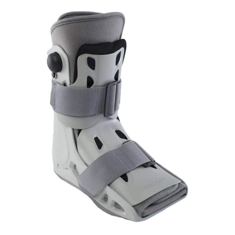 Aircast AirSelect Short Styled Universal Fit Walker Brace and Walking Boot with Overlapping Duplex Air Cells Lining (Large, Gray)
