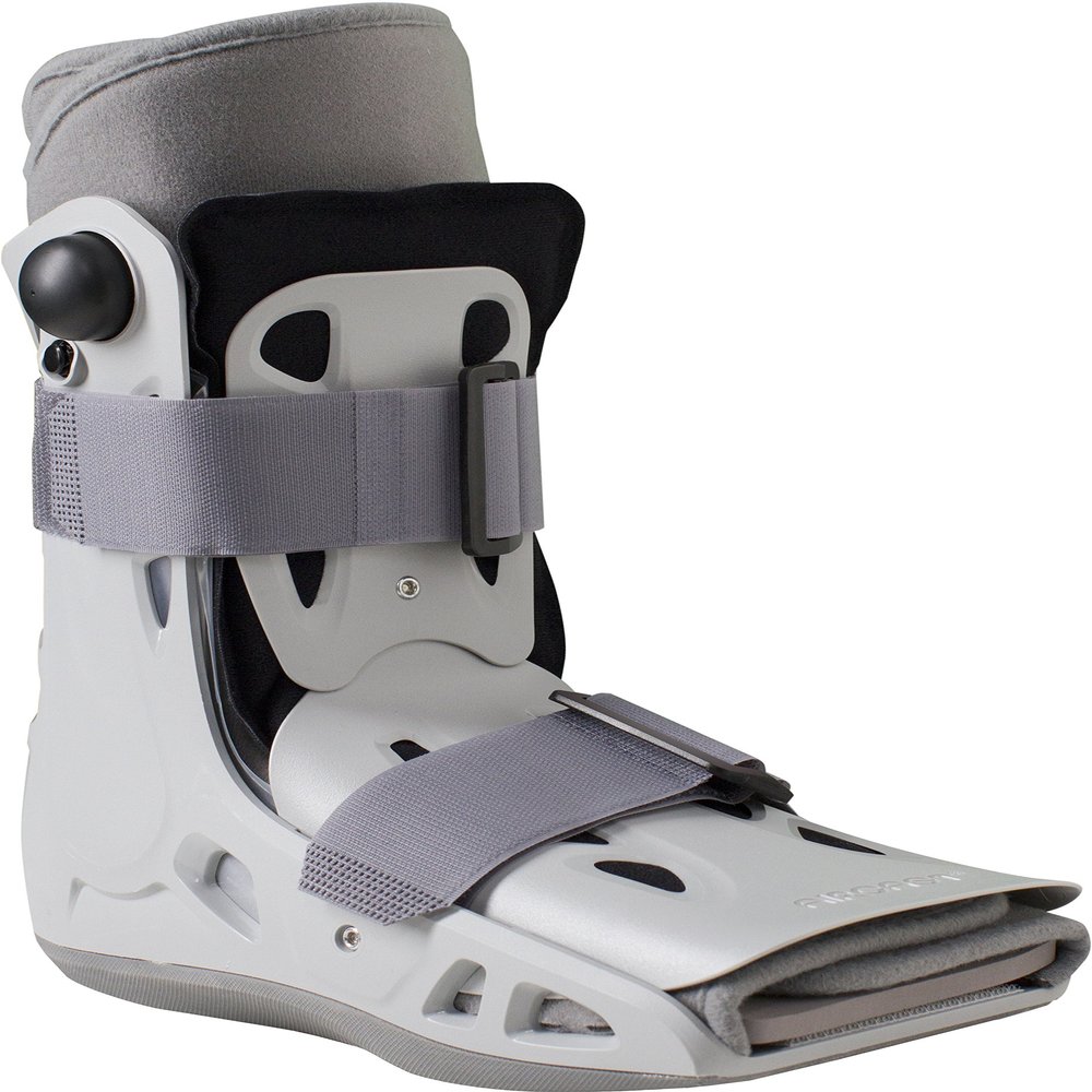 Aircast AirSelect Short Styled Universal Fit Walker Brace and Walking Boot with Overlapping Duplex Air Cells Lining (Small, Gray)