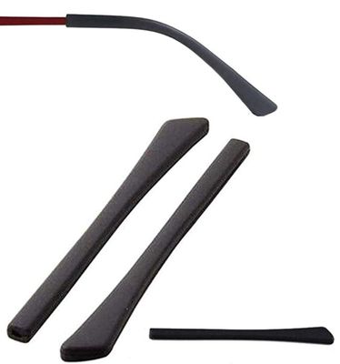 2 Pairs Soft Silicone Eyeglasses Replacement Accessories Ear Anti-Slip Holder Long Temple Tips Ear Pads Tube Eyewear Retainers Tips(Black)