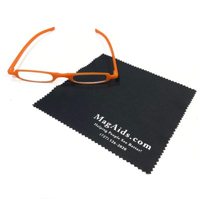 +1.75 Diopter SlimViews Reading Glasses - Tangelo with Microfiber Cloth
