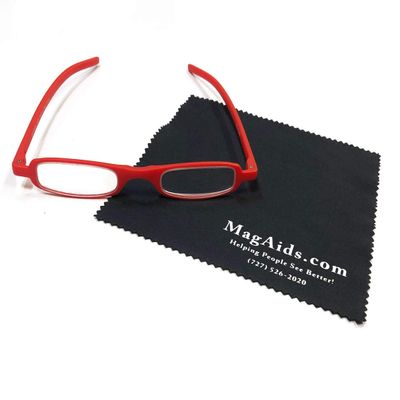 +1.00 Diopter SlimViews Reading Glasses - Fireball with Microfiber Cloth