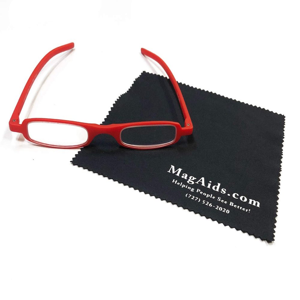 +1.00 Diopter SlimViews Reading Glasses - Fireball with Microfiber Cloth