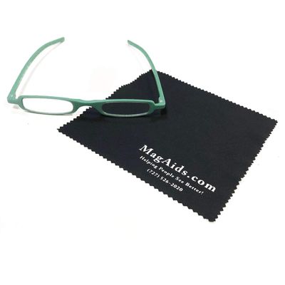+1.00 Diopter SlimViews Reading Glasses - Mint with Microfiber Cloth