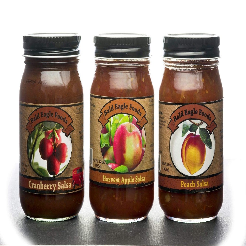 Apple, Cranberry, and Peach Salsa Trio
