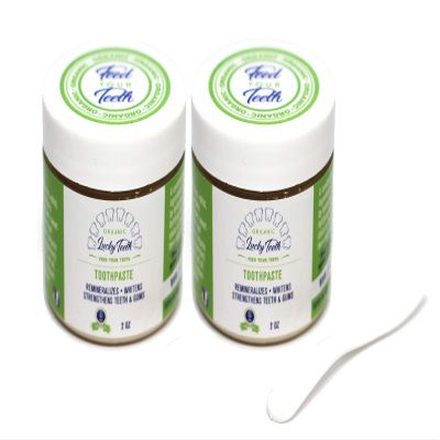 Lucky Teeth Organic Toothpaste-All Natural, Remineralizes and Fortifies Teeth and Gums. (2 oz 2 Pack)