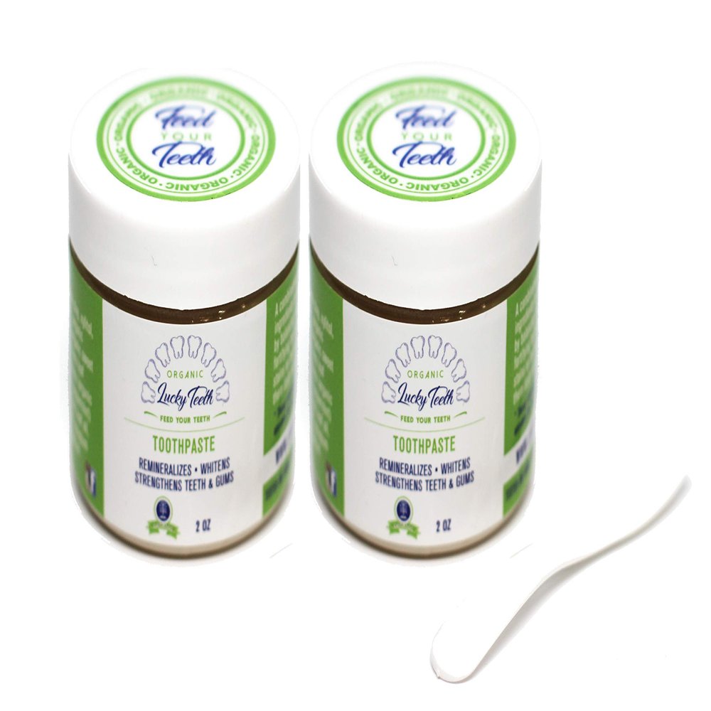 Lucky Teeth Organic Toothpaste-All Natural, Remineralizes and Fortifies Teeth and Gums. (2 oz 2 Pack)