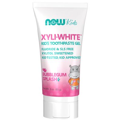 NOW Foods Solutions, Xyliwhite Toothpaste Gel for Kids, Bubblegum Splash Flavor, Kid Approved! 3-Ounce, packaging may vary