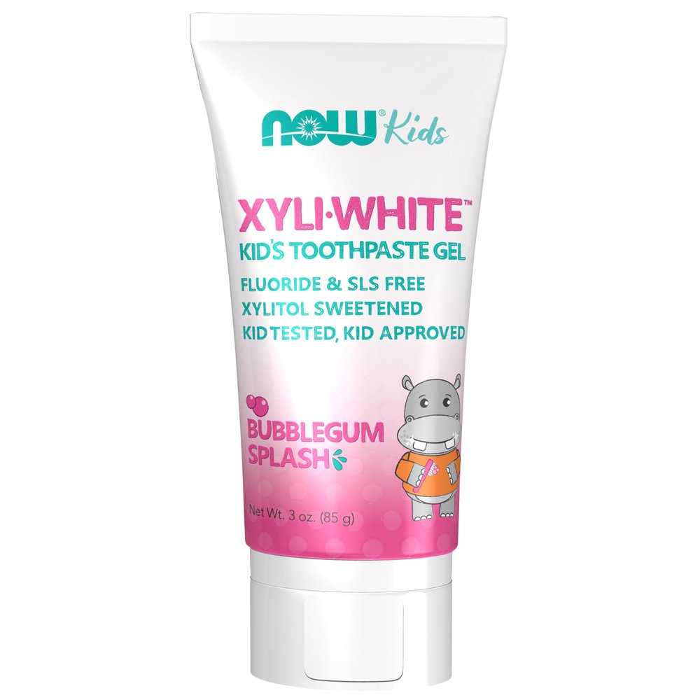 NOW Foods Solutions, Xyliwhite Toothpaste Gel for Kids, Bubblegum Splash Flavor, Kid Approved! 3-Ounce, packaging may vary