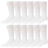 12 Pairs of Cotton Diabetic Neuropathy Crew Socks (10-13, Fits Mens shoe size 9-12, White) view 1