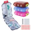4PS Travel Pill Organizer with 164 Slice Labels10 Compartments Travel Pill Box Portable Folding Small Pill Case Daily Pill Container Used for Carry Storage Medicine Organizer by M MUchengbao view 1