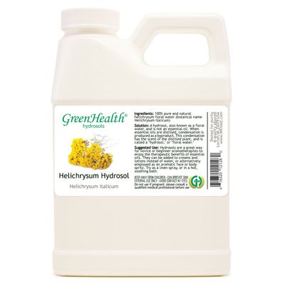 GreenHealth Helichrysum Floral Water - 16 fl oz Plastic Jug w/Cap - 100% Pure (NOT Oil)