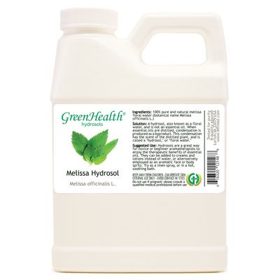 Melissa Hydrosol (Floral Water) - 16 fl oz Plastic Jug w/Cap - 100% Pure (NOT Oil)