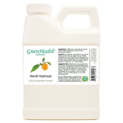 Neroli Hydrosol (Floral Water) - 16 fl oz Plastic Jug w/Cap - 100% Pure (NOT Oil)