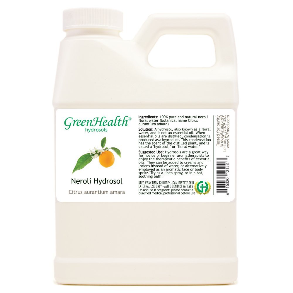 Neroli Hydrosol (Floral Water) - 16 fl oz Plastic Jug w/Cap - 100% Pure (NOT Oil)