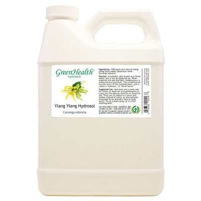GreenHealth Ylang Ylang Hydrosol (Floral Water) - 32 fl oz Plastic Jug w/Cap - 100% Pure (NOT Oil)