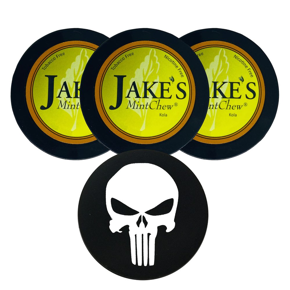 Jake's Mint Chew Kola 3 Cans with DC Crafts Nation Skin Can Cover - Skull