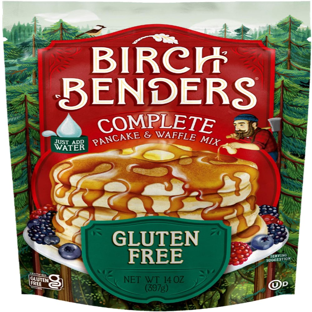 Gluten-Free Pancake and Waffle Mix by Birch Benders, Made with Brown Rice Flour, Potato, Cassava, Almond, and Cane Sugar, Family Pack, Just Add Water, 14 Ounce (1-pack)
