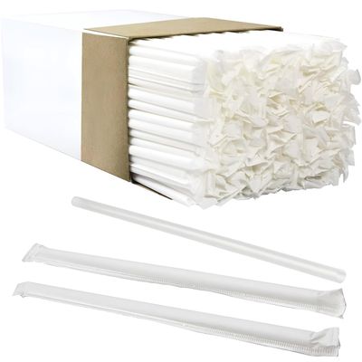 Avant Grubs BPA-Free, Big, Premium Straws in 300 Pack. Individually Paper-Wrapped, Clear, Thick, & Jumbo Sized (Big at 10.25 in Tall, .3 in Wide). Restaurant-Grade. Perfect for tall cups or tumblers.